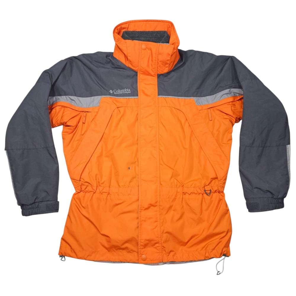 VTG Columbia Sportswear Interchange Jacket Orange Grey Colorblock Sz M